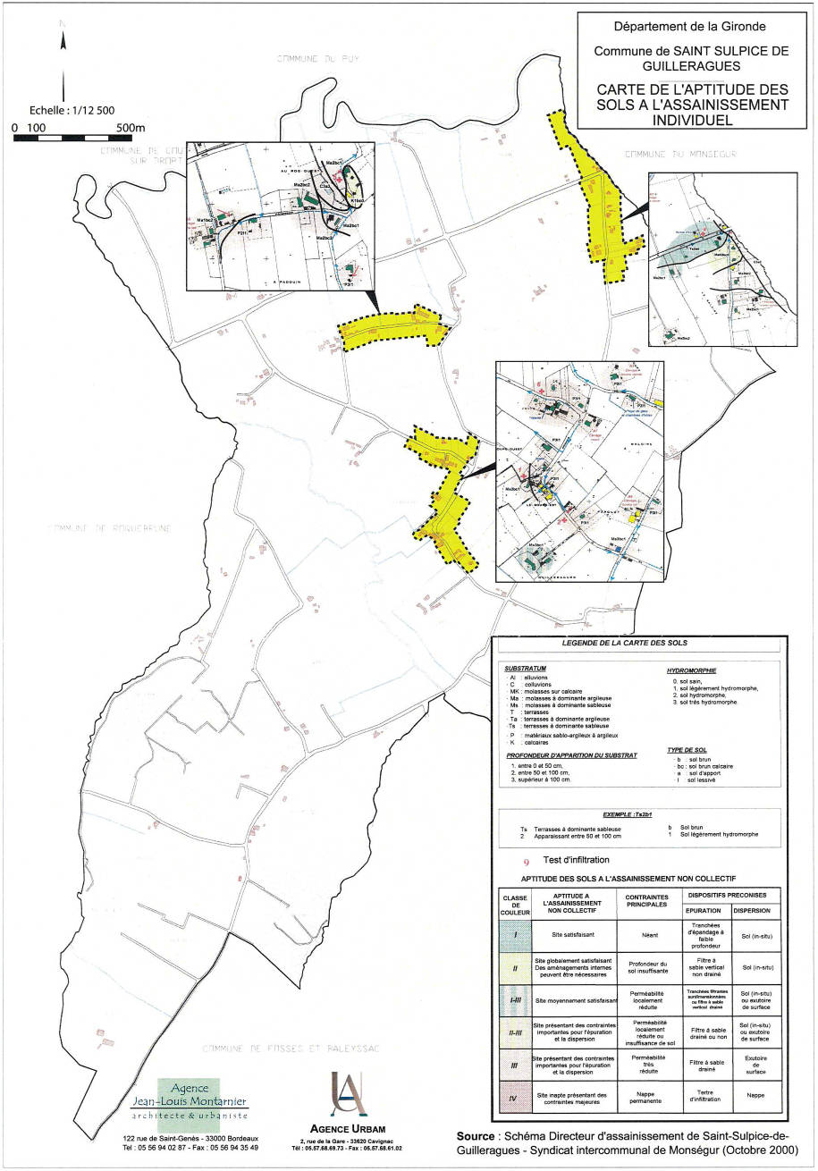 CARTE DE L'APTITUDE DES SOLS À L'ASSAINISSEMENT INDIVIDUEL